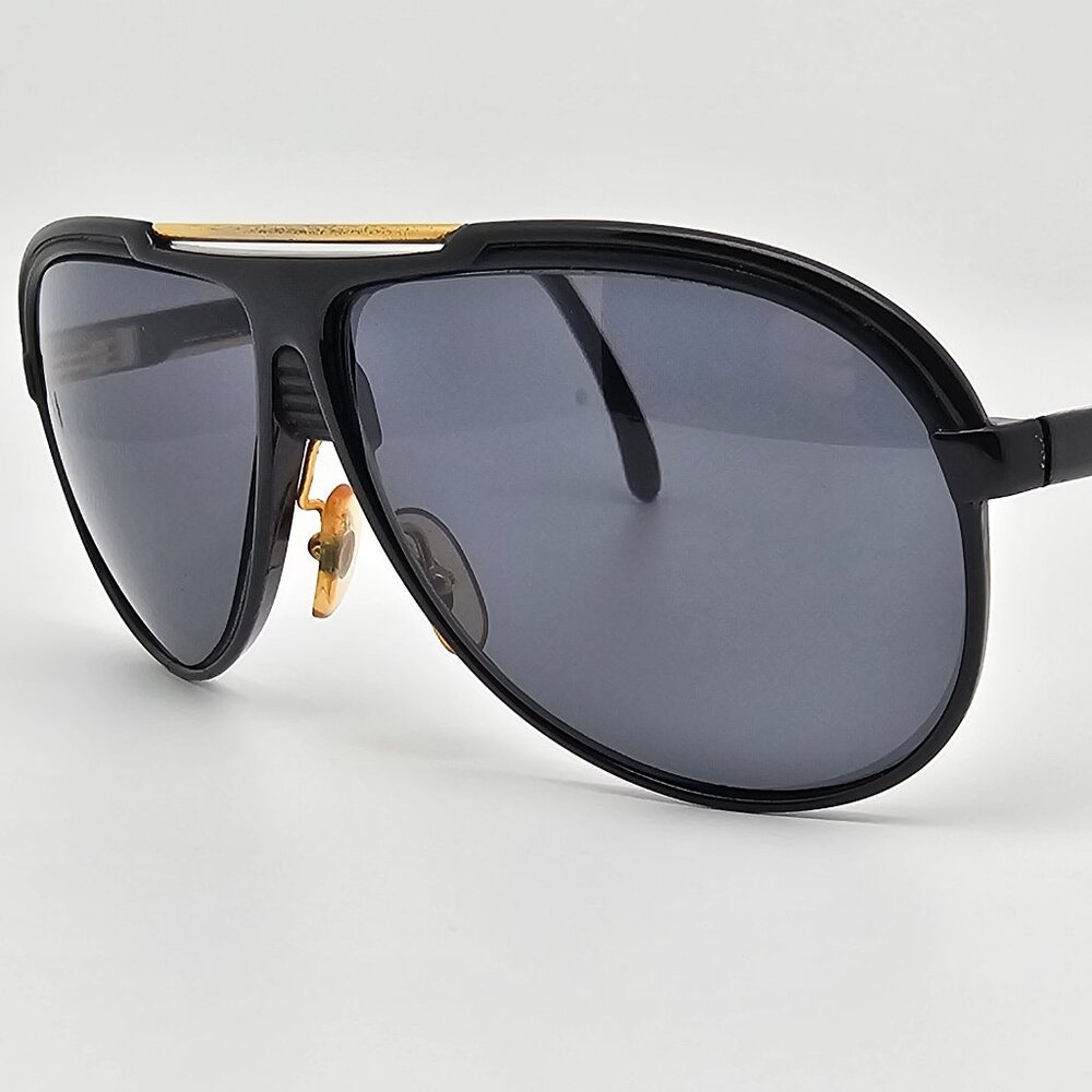 Maserati 612102 Black Gold Aviator Sunglasses FRAME ONLY France 62-16-126